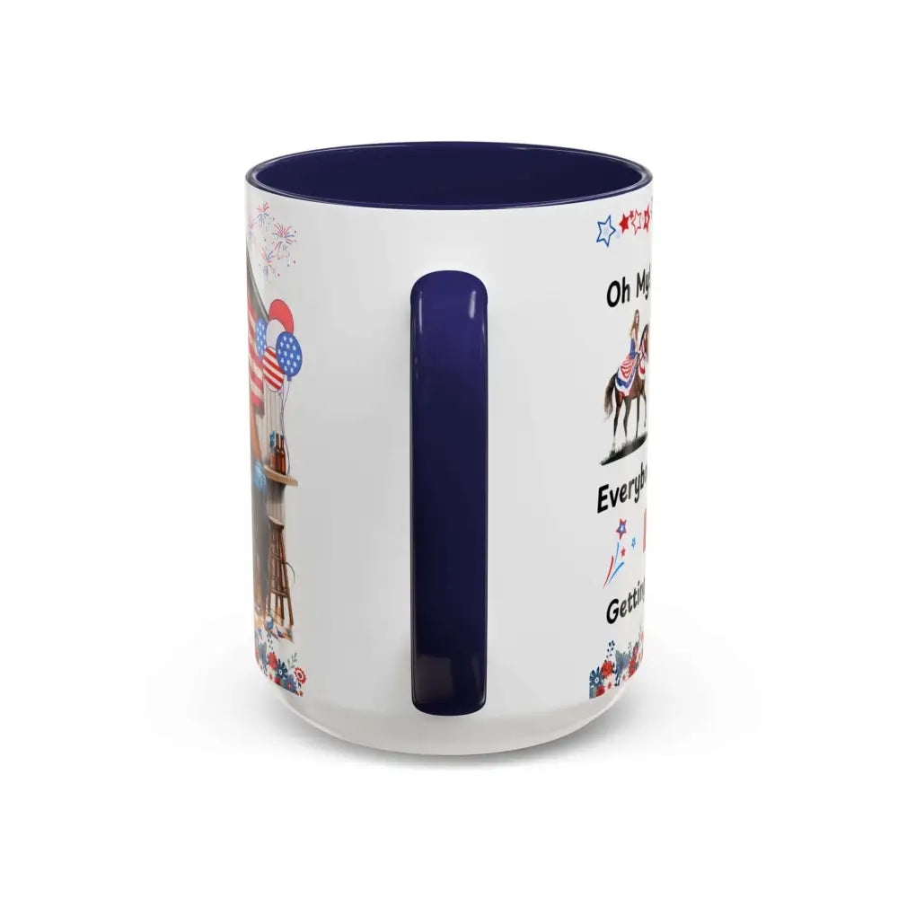 Patriotic Horse-Themed Country Coffee Mug Independence Day Tipsy Song Mug for Country Lovers | Funny Gift Idea - Mugs