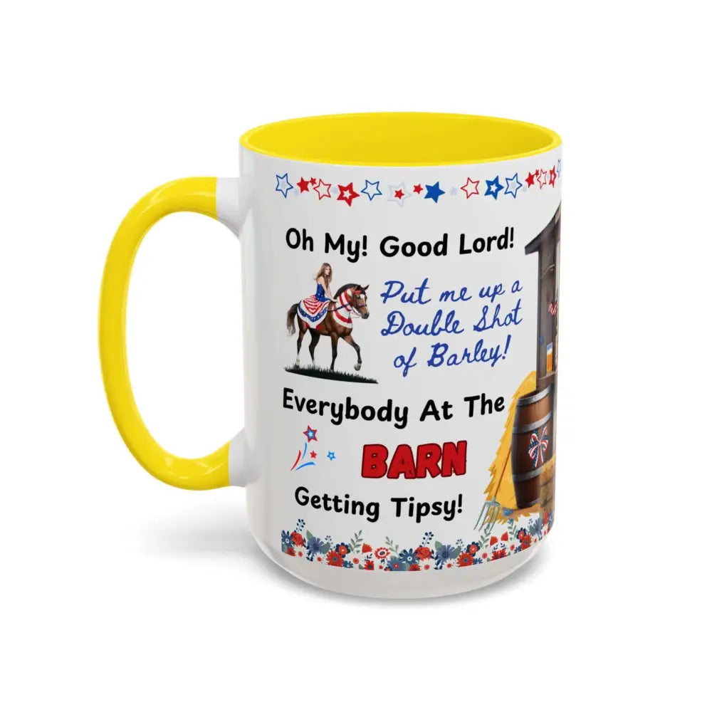 Patriotic Horse-Themed Country Coffee Mug Independence Day Tipsy Song Mug for Country Lovers | Funny Gift Idea - Mugs