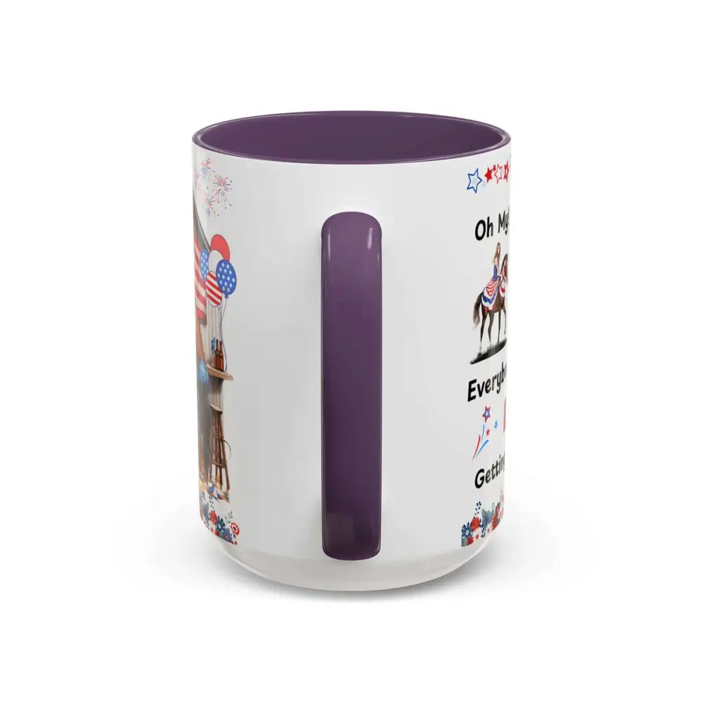 Patriotic Horse-Themed Country Coffee Mug Independence Day Tipsy Song Mug for Country Lovers | Funny Gift Idea - Mugs