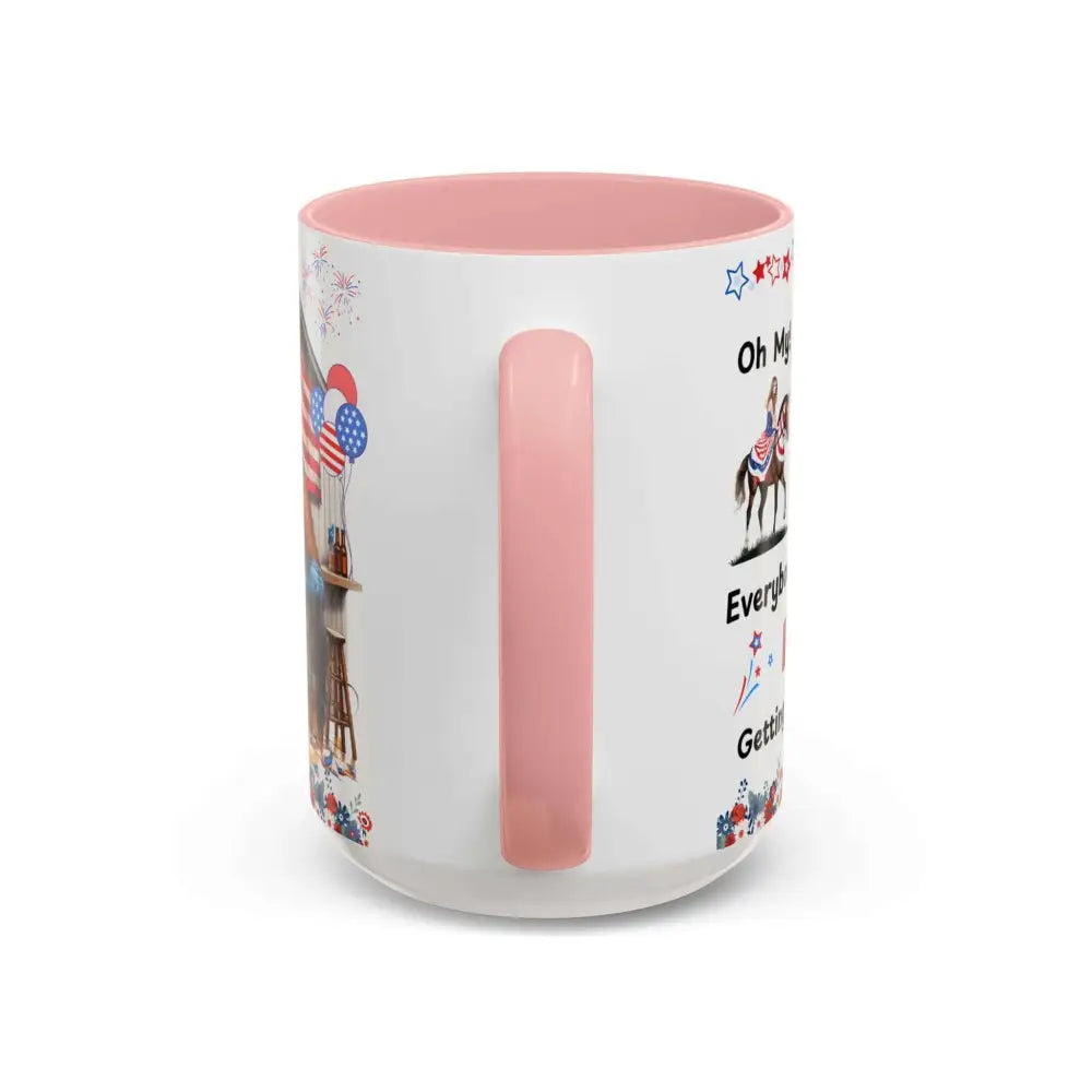 Patriotic Horse-Themed Country Coffee Mug Independence Day Tipsy Song Mug for Country Lovers | Funny Gift Idea - Mugs
