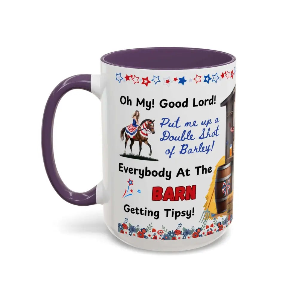 Patriotic Horse-Themed Country Coffee Mug Independence Day Tipsy Song Mug for Country Lovers | Funny Gift Idea - Mugs