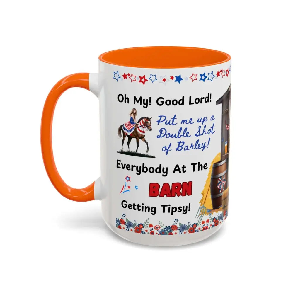 Patriotic Horse-Themed Country Coffee Mug Independence Day Tipsy Song Mug for Country Lovers | Funny Gift Idea - Mugs
