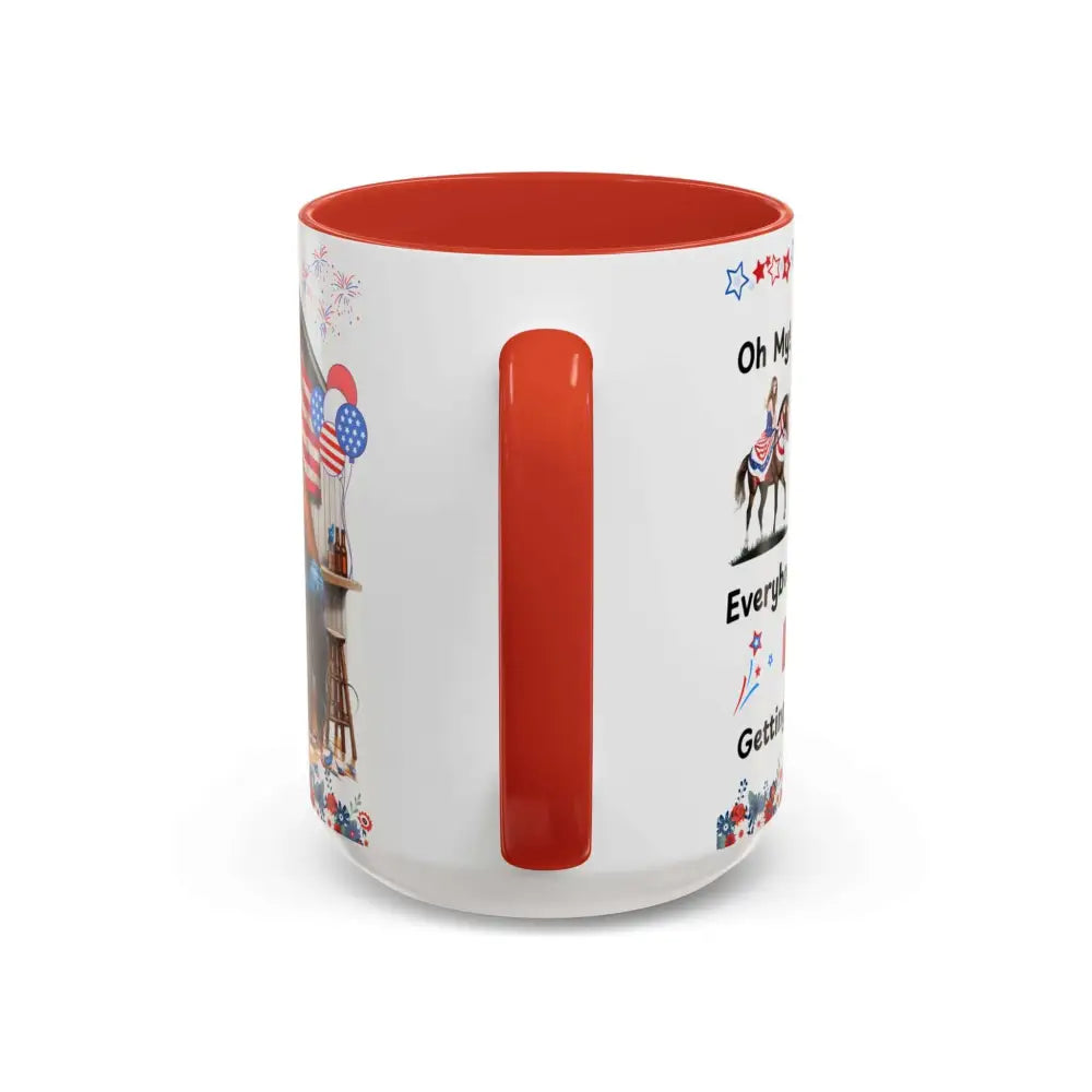 Patriotic Horse-Themed Country Coffee Mug Independence Day Tipsy Song Mug for Country Lovers | Funny Gift Idea - Mugs