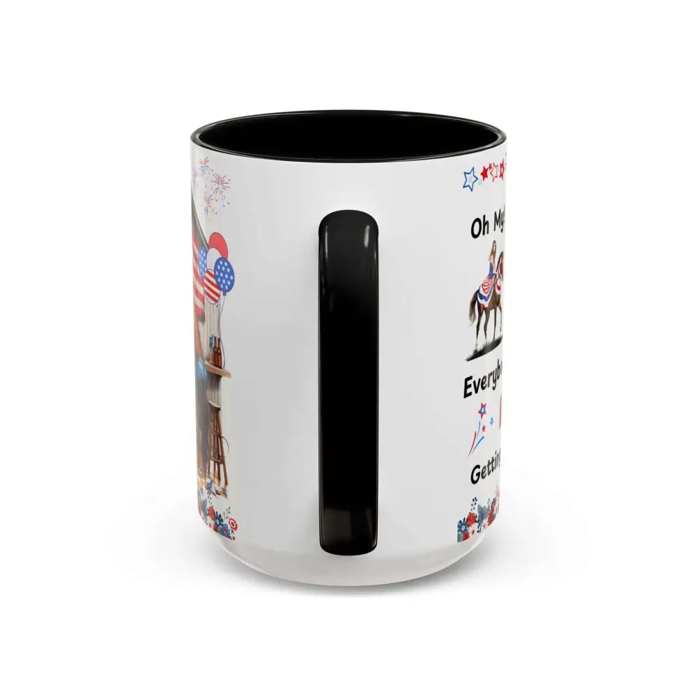 Patriotic Horse-Themed Country Coffee Mug Independence Day Tipsy Song Mug for Country Lovers | Funny Gift Idea - Mugs