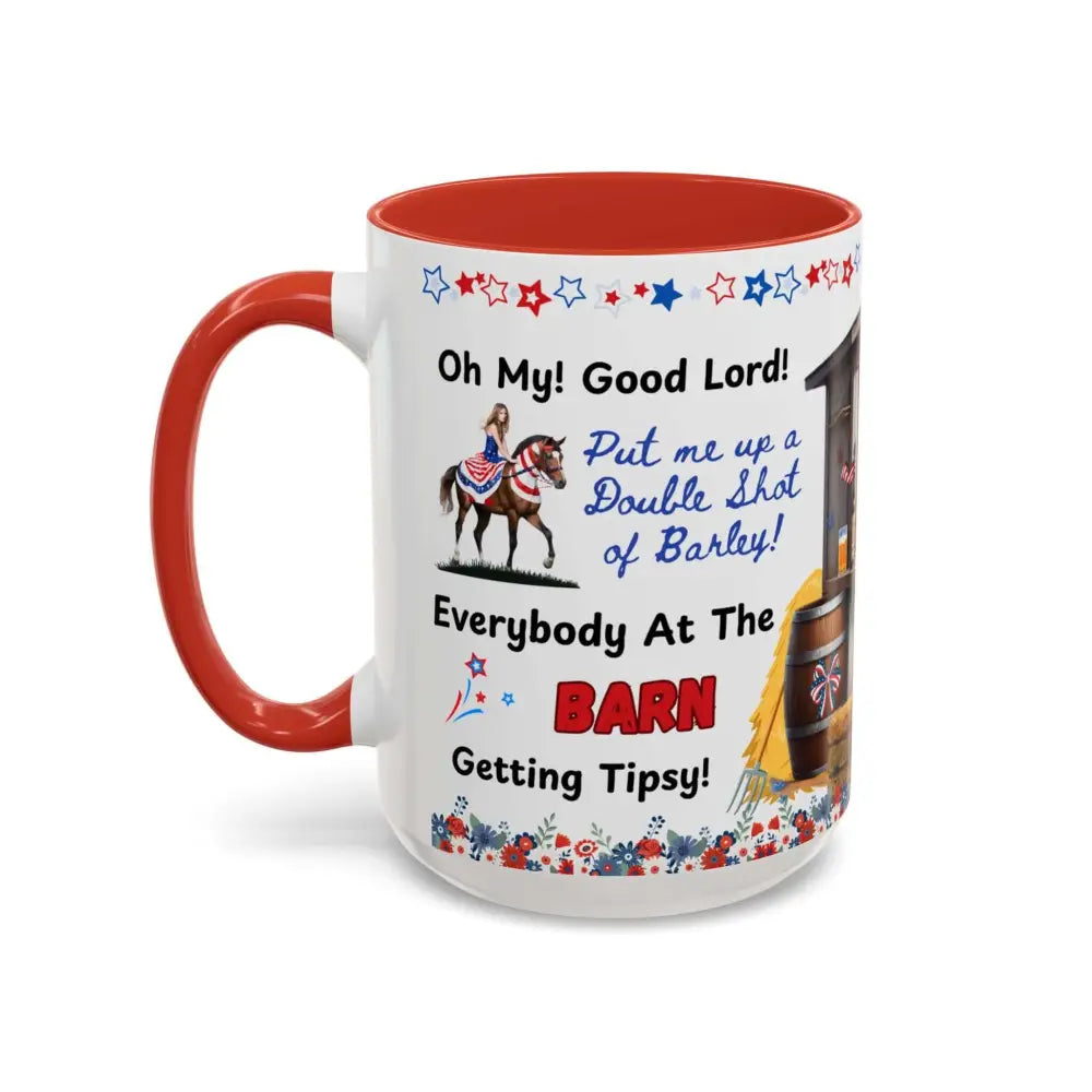 Patriotic Horse-Themed Country Coffee Mug Independence Day Tipsy Song Mug for Country Lovers | Funny Gift Idea - Mugs