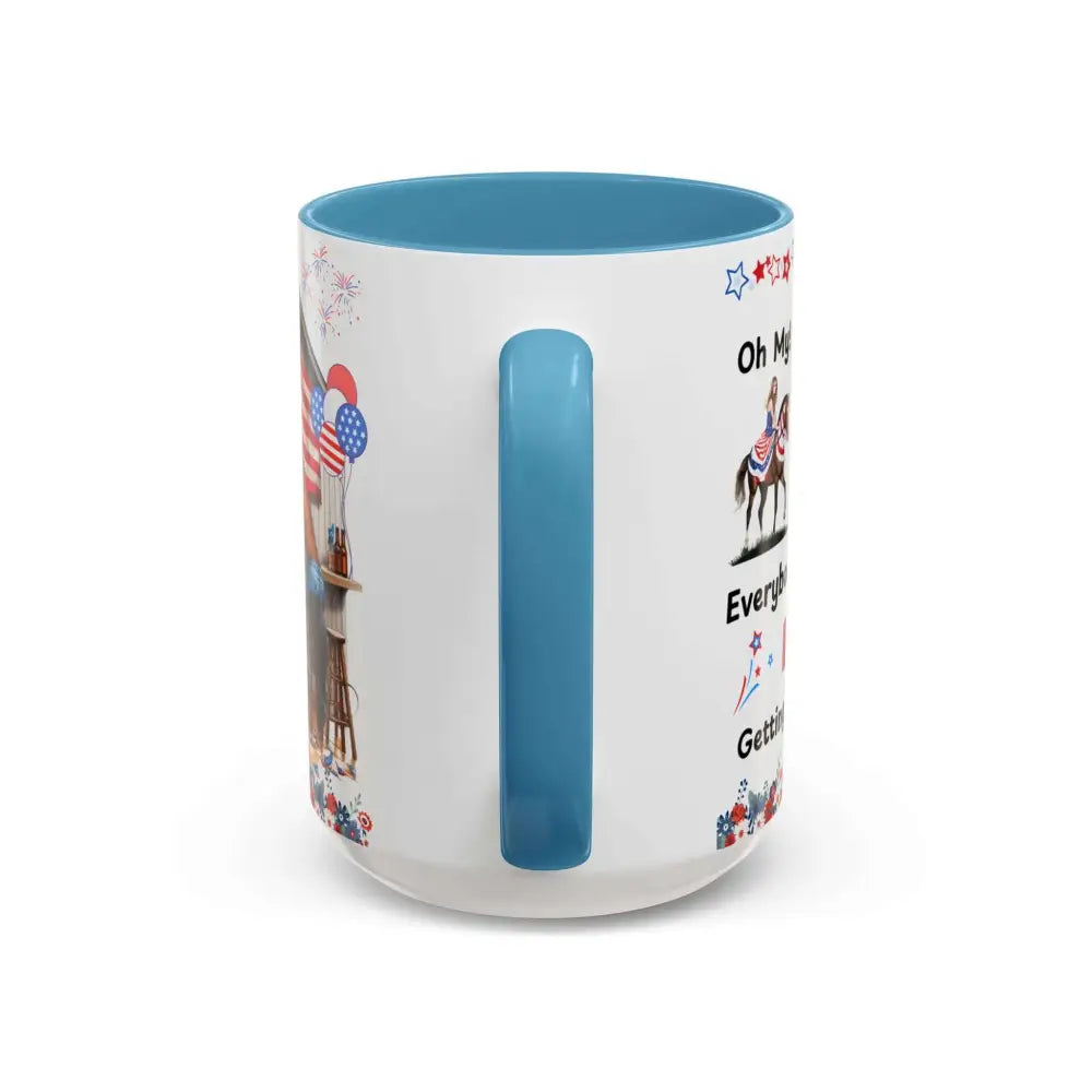 Patriotic Horse-Themed Country Coffee Mug Independence Day Tipsy Song Mug for Country Lovers | Funny Gift Idea - Mugs