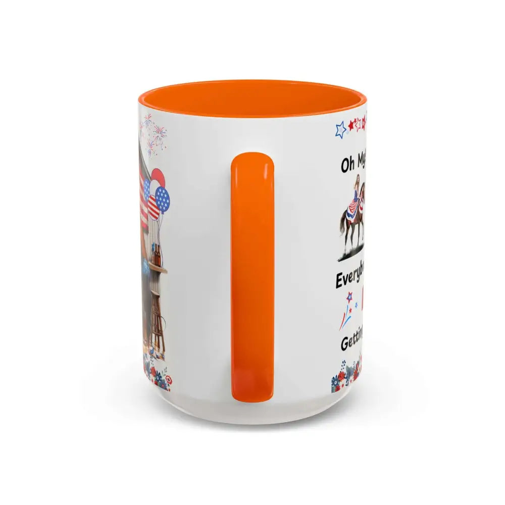 Patriotic Horse-Themed Country Coffee Mug Independence Day Tipsy Song Mug for Country Lovers | Funny Gift Idea - Mugs