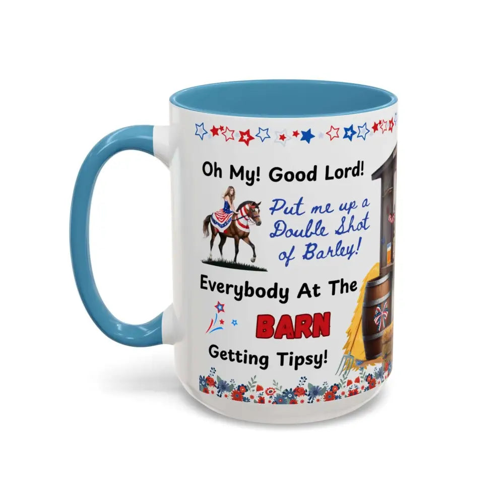 Patriotic Horse-Themed Country Coffee Mug Independence Day Tipsy Song Mug for Country Lovers | Funny Gift Idea - Mugs