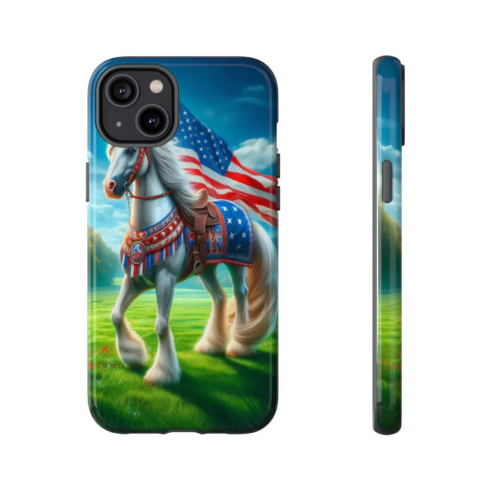Patriotic iPhone Cell Phone Case Smart Phone Covers iPhone Tough Cases iPhone 14 Plus / Glossy Phone Case
