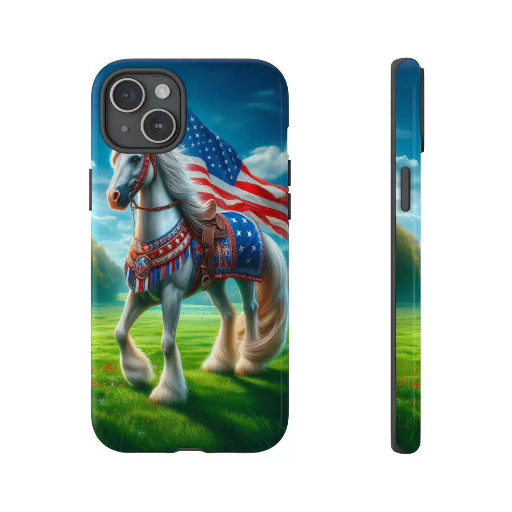 Patriotic iPhone Cell Phone Case Smart Phone Covers iPhone Tough Cases iPhone 15 Plus / Glossy Phone Case