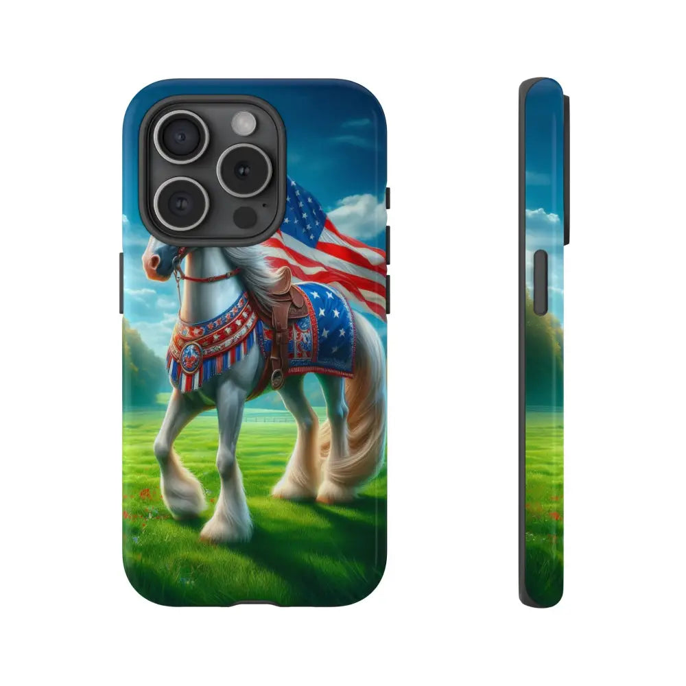 Patriotic iPhone Cell Phone Case Smart Phone Covers iPhone Tough Cases iPhone 15 Pro / Glossy Phone Case