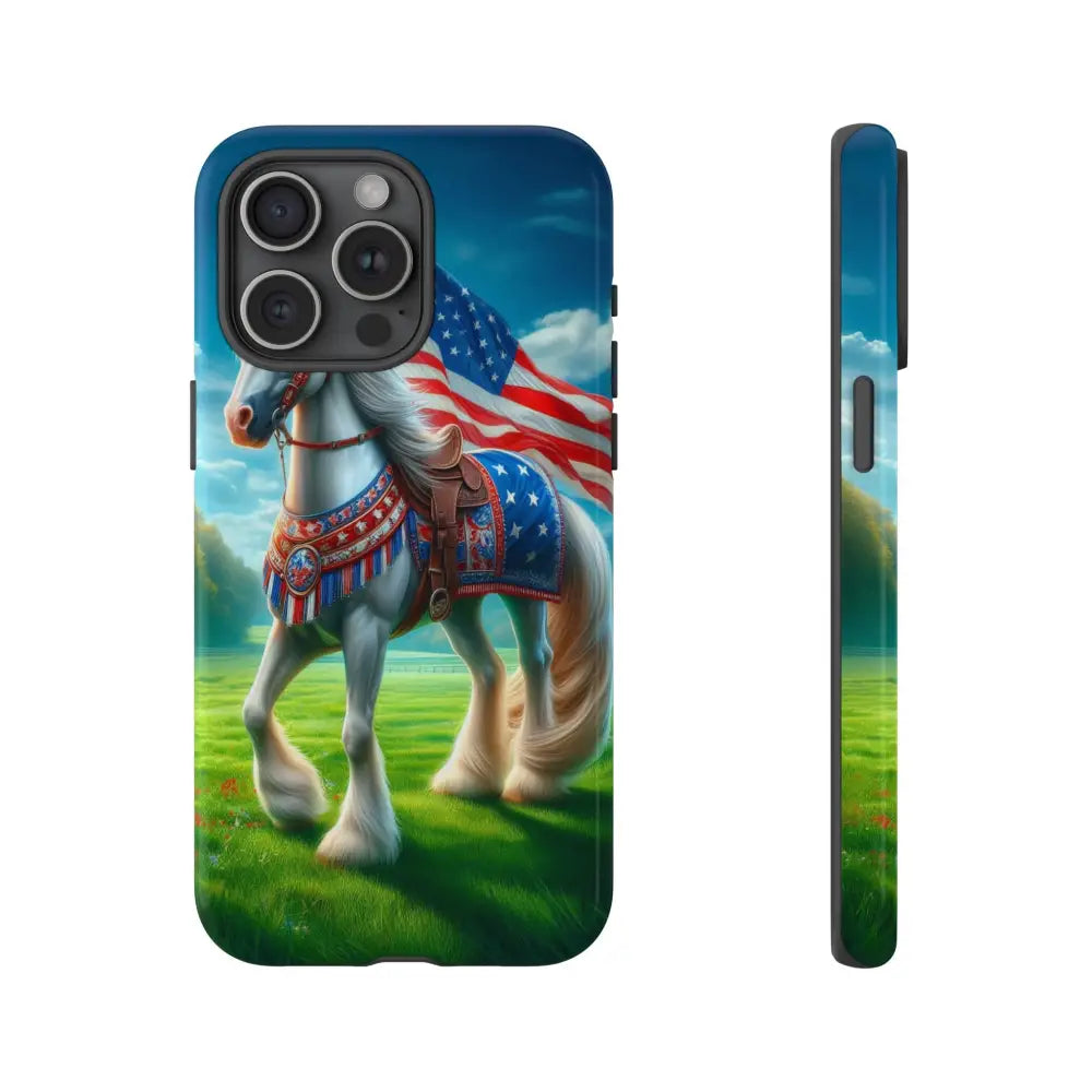 Patriotic iPhone Cell Phone Case Smart Phone Covers iPhone Tough Cases iPhone 15 Pro Max / Glossy Phone Case
