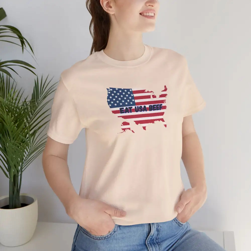 Patriotic USA Beef Pride T Shirt Celebrate USA American Style Tee Gift for Meat Lovers Patriotic Apparel T Shirt