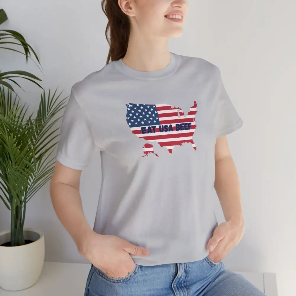 Patriotic USA Beef Pride T Shirt Celebrate USA American Style Tee Gift for Meat Lovers Patriotic Apparel T Shirt