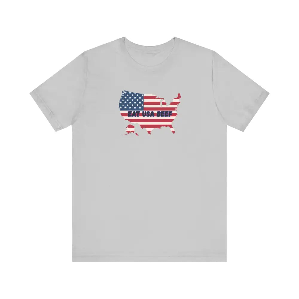 Patriotic USA Beef Pride T Shirt Celebrate USA American Style Tee Gift for Meat Lovers Patriotic Apparel Solid Athletic