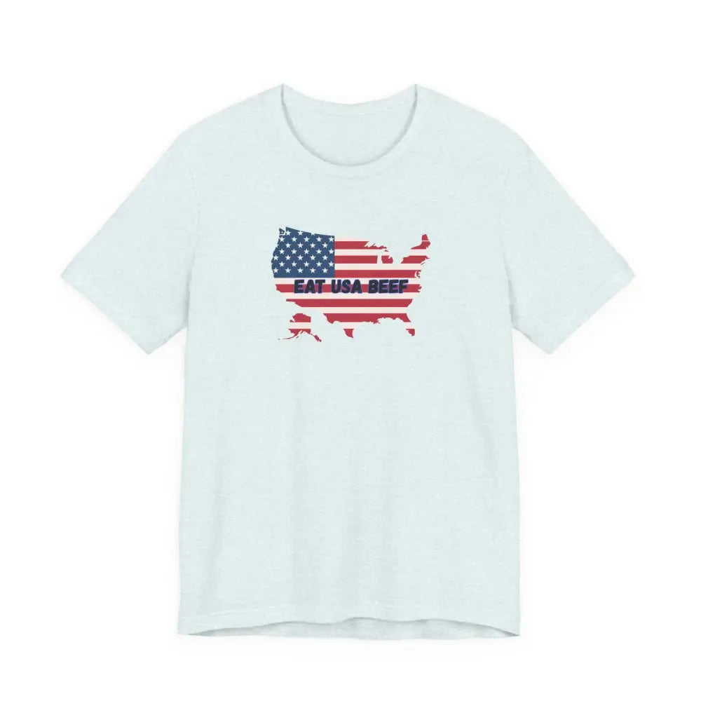 Patriotic USA Beef Pride T-Shirt Celebrate USA American Style Tee Gift for Meat Lovers Patriotic Apparel - T-Shirt