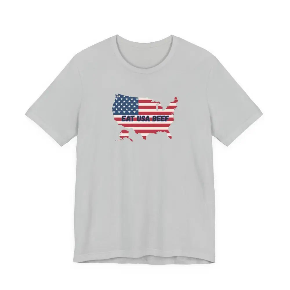 Patriotic USA Beef Pride T-Shirt Celebrate USA American Style Tee Gift for Meat Lovers Patriotic Apparel - T-Shirt