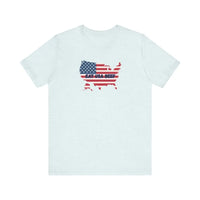 Patriotic USA Beef Pride T-Shirt Celebrate USA American Style Tee Gift for Meat Lovers Patriotic Apparel - Heather Ice