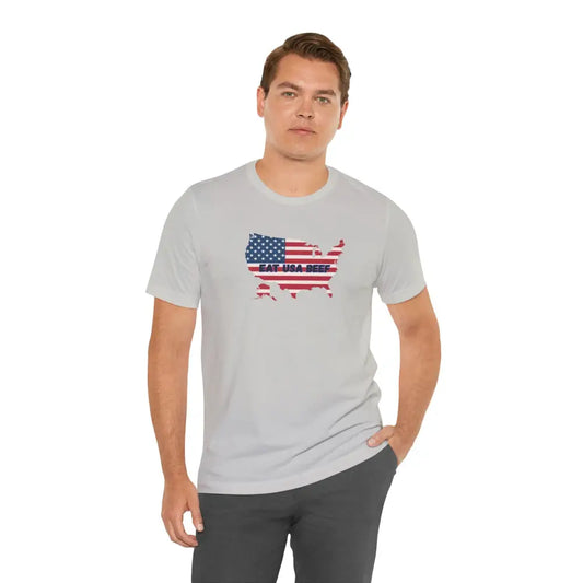 Patriotic USA Beef Pride T-Shirt Celebrate USA American Style Tee Gift for Meat Lovers Patriotic Apparel - T-Shirt