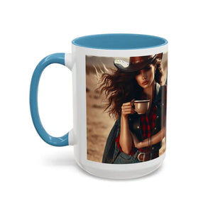 Perfect Coffee Mug Cowgirl Country Mug Unique Gift Ideas for Her - 15oz / Light Blue - Mug