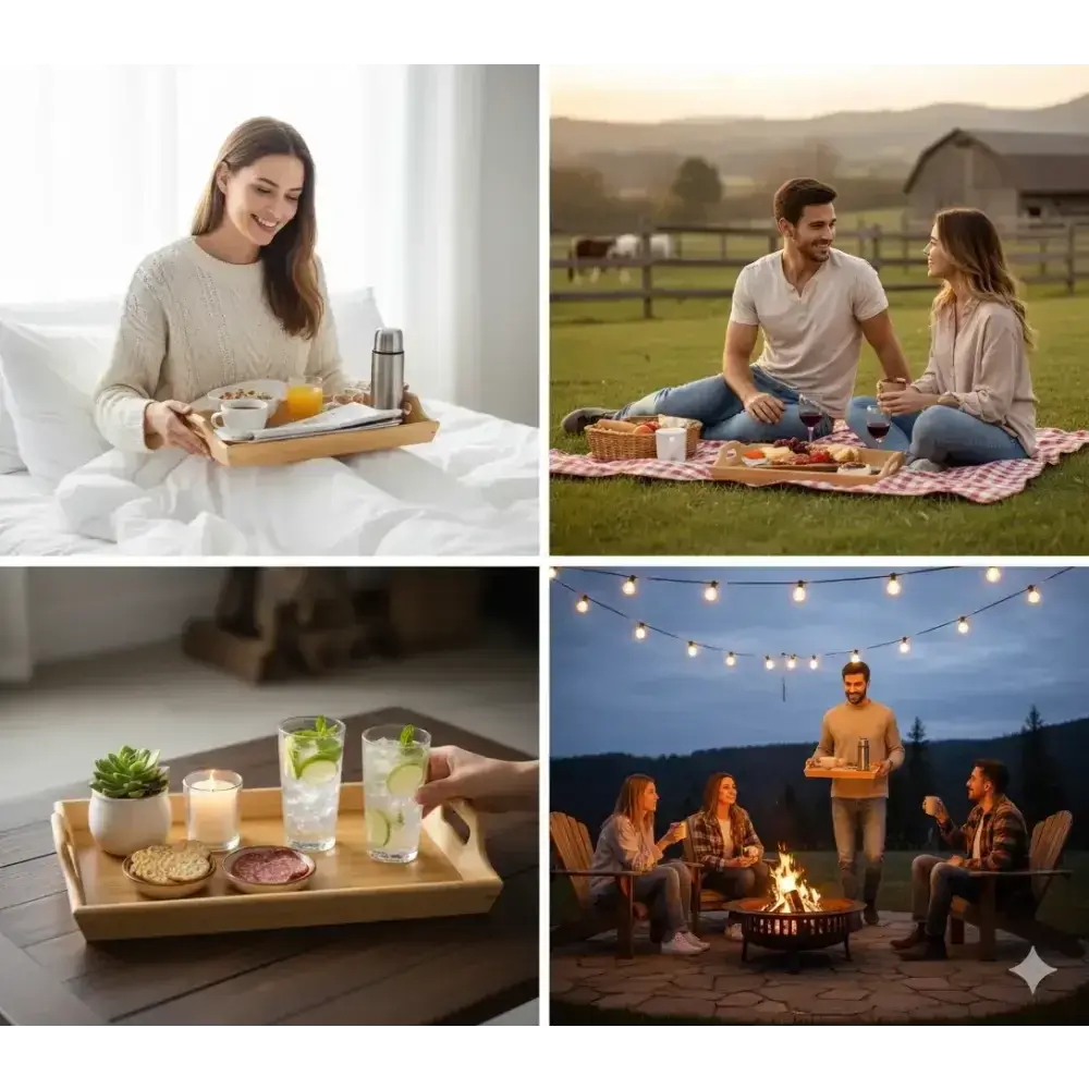 Personalize IT Bamboo Serving Tray, Rustic Housewarming Gift - The Best New Thing