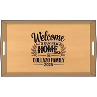 Personalize IT Bamboo Serving Tray, Rustic Housewarming Gift - The Best New Thing