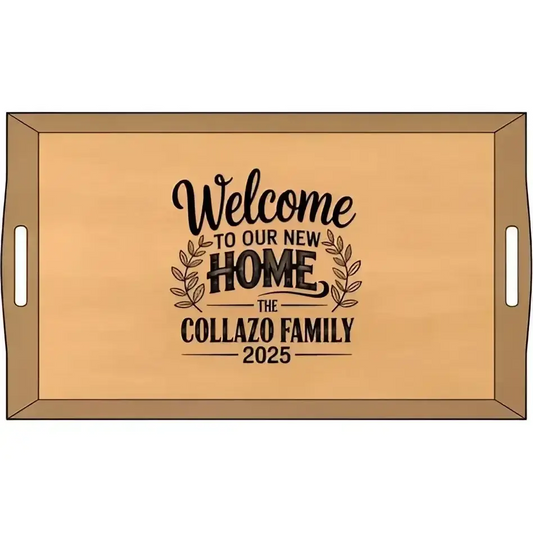 Personalize IT Bamboo Serving Tray, Rustic Housewarming Gift - The Best New Thing