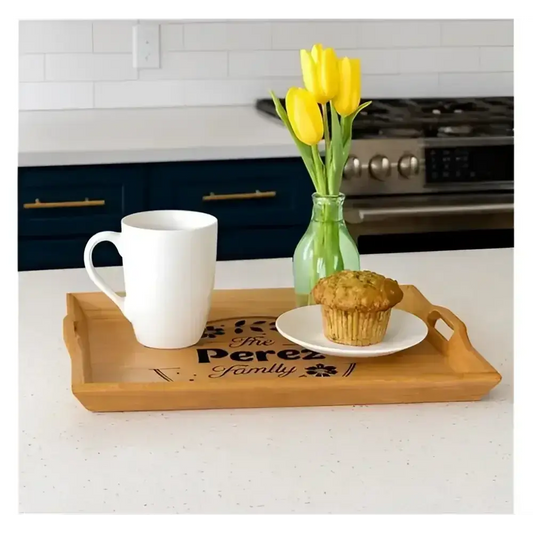 Personalize IT Bamboo Serving Tray, Rustic Housewarming Gift - The Best New Thing