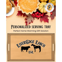 Personalize IT Bamboo Serving Tray, Rustic Housewarming Gift - The Best New Thing