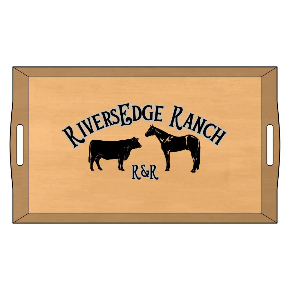 Personalize IT Bamboo Serving Tray Rustic Kitchen Decor Housewarming Gift Unique Present - 16.5″ × 9.75″ × 2.5″