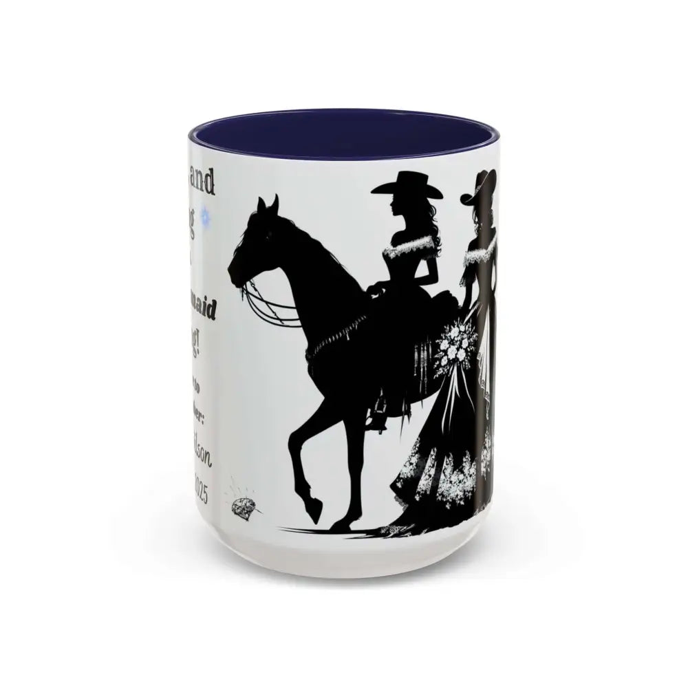 Personalized Bridesmaid Coffee Mug Western Country Wedding Party Gift for Bridesmaid 15oz / Navy Mugs