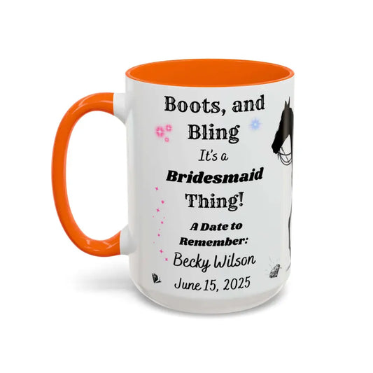 Personalized Bridesmaid Coffee Mug Western Country Wedding Party Gift for Bridesmaid - Mugs