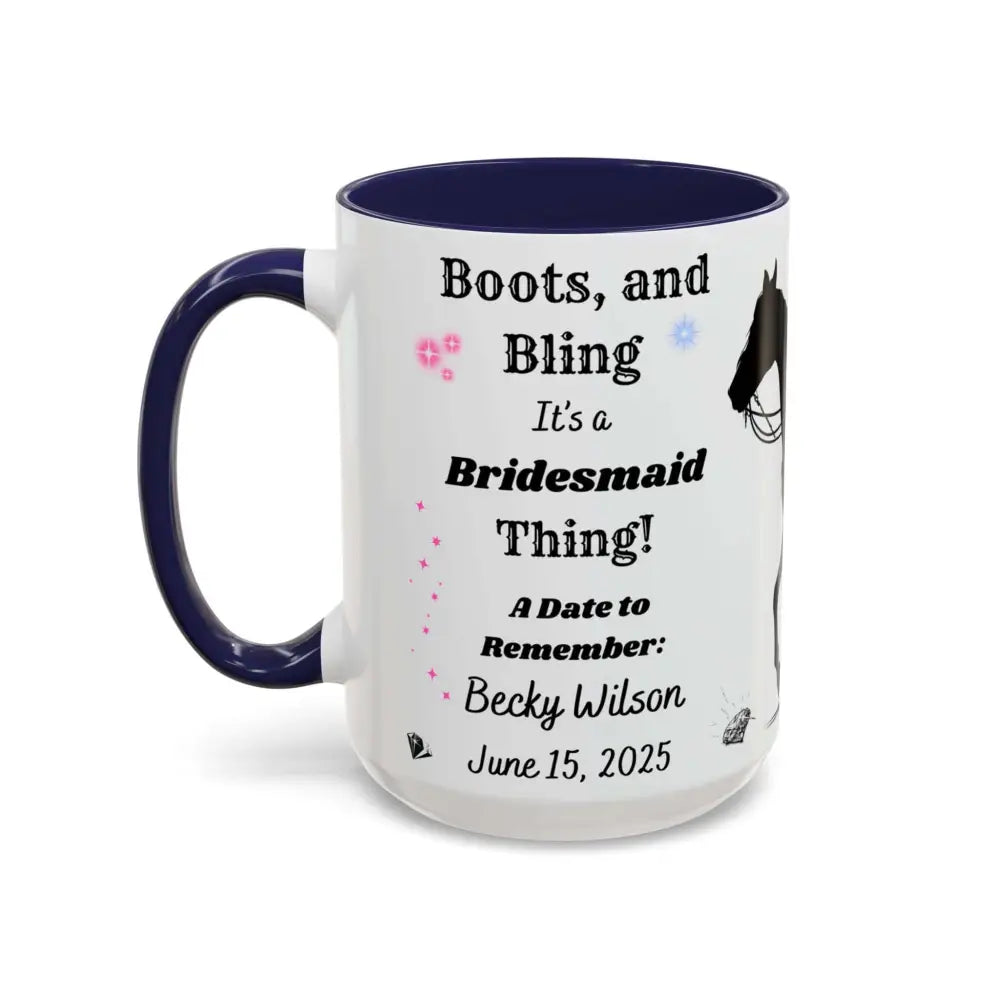 Personalized Bridesmaid Coffee Mug Western Country Wedding Party Gift for Bridesmaid Mugs