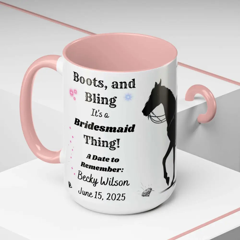 Personalized Bridesmaid Coffee Mug Western Country Wedding Party Gift for Bridesmaid Mugs