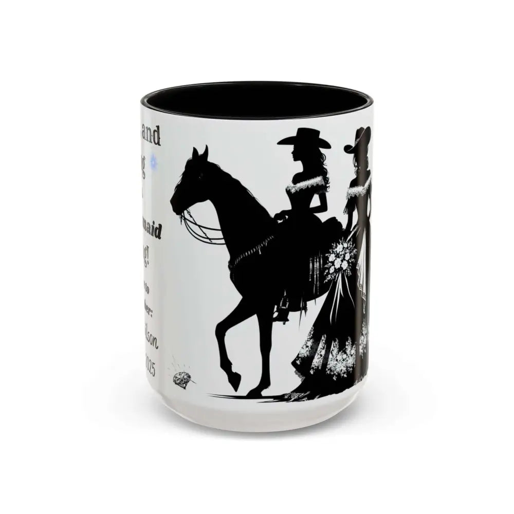 Personalized Bridesmaid Coffee Mug Western Country Wedding Party Gift for Bridesmaid 15oz / Black Mugs