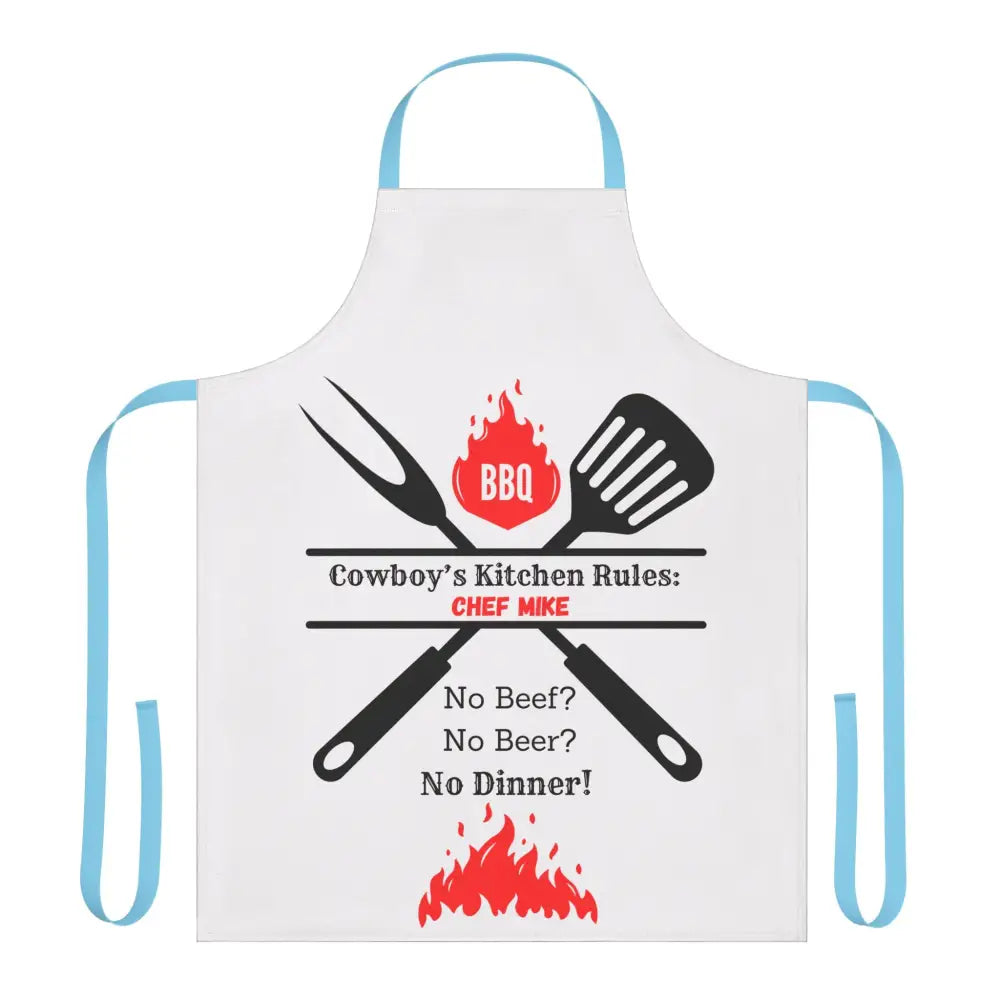 Personalized Chef Apron for Country Cook Chefs Gift BBQ Grilling Apron Customized Unique Gifts One size / Blue Apron