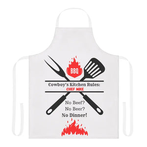 Personalized Chef Apron for Country Cook Chefs Gift BBQ Grilling Apron Customized Unique Gifts One size / White Apron