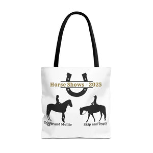 Personalized Horse Show Tote Bag Making Memories for 2025 - Horse Show Accessories Bag - 18’’ × 18’’ / Black - Bags