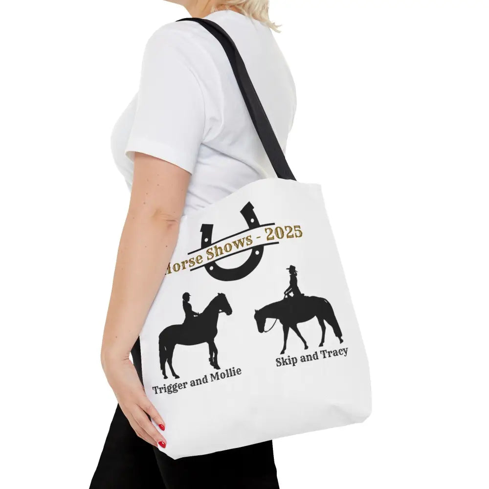 Personalized Horse Show Tote Bag Making Memories for 2025 - Horse Show Accessories Bag - 18’’ × 18’’ / Black - Bags
