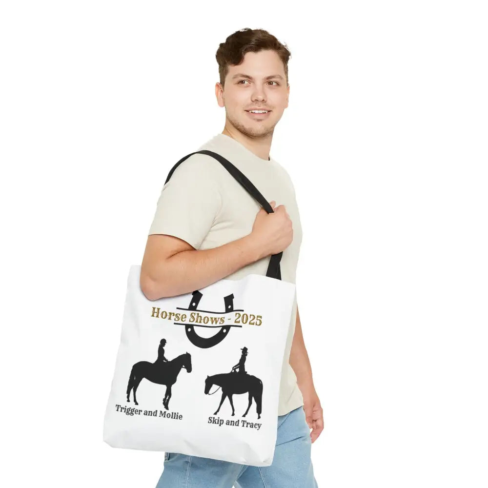 Personalized Horse Show Tote Bag Making Memories for 2025 Horse Show Accessories Bag 18’’ × 18’’ / Black Bags