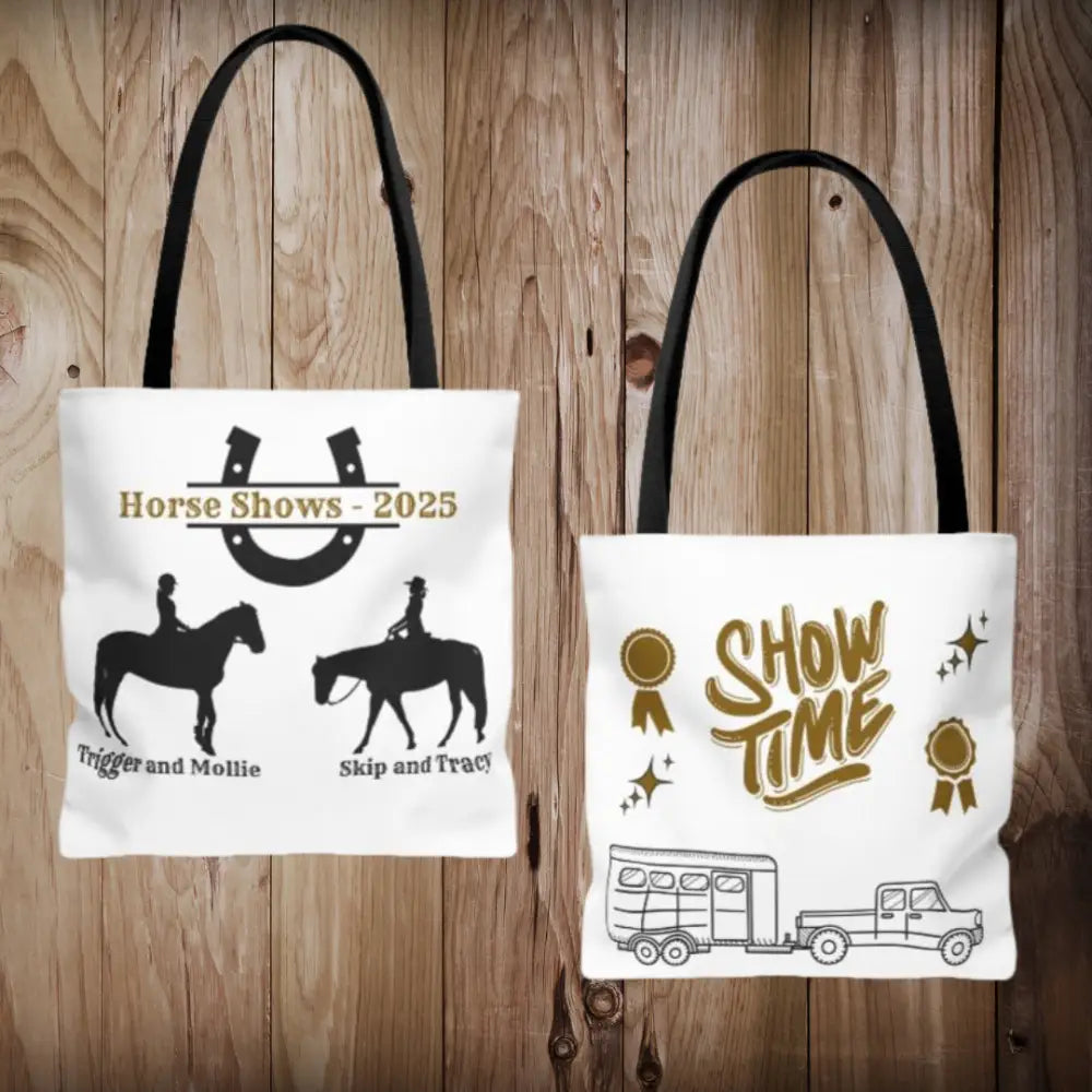 Personalized Horse Show Tote Bag Making Memories for 2025 Horse Show Accessories Bag 18’’ × 18’’ / Black Bags