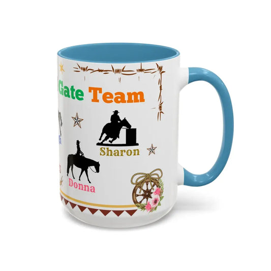Personalized Mama Tail Gate Team Mug Horse Lovers Mug Roping Barrel Racer Western Jumper English 15oz - Mug