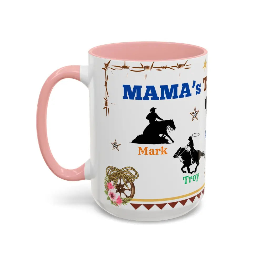 Personalized Mama Tail Gate Team Mug Horse Lovers Mug Roping Barrel Racer Western Jumper English 15oz - Mug