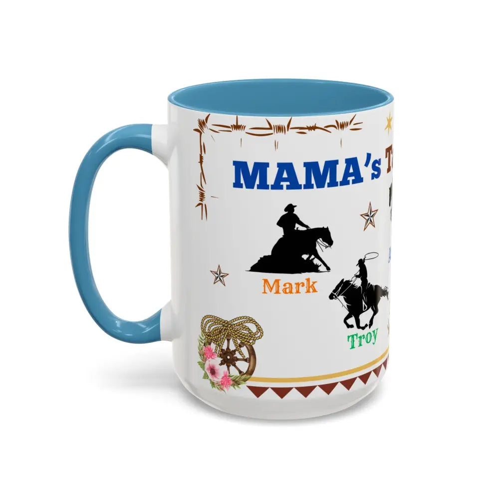 Personalized Mama Tail Gate Team Mug Horse Lovers Mug Roping Barrel Racer Western Jumper English 15oz - Mug