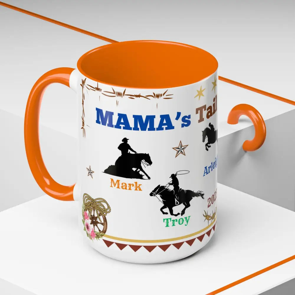 Personalized Mama Tail Gate Team Mug Horse Lovers Mug Roping Barrel Racer Western Jumper English 15oz Mug