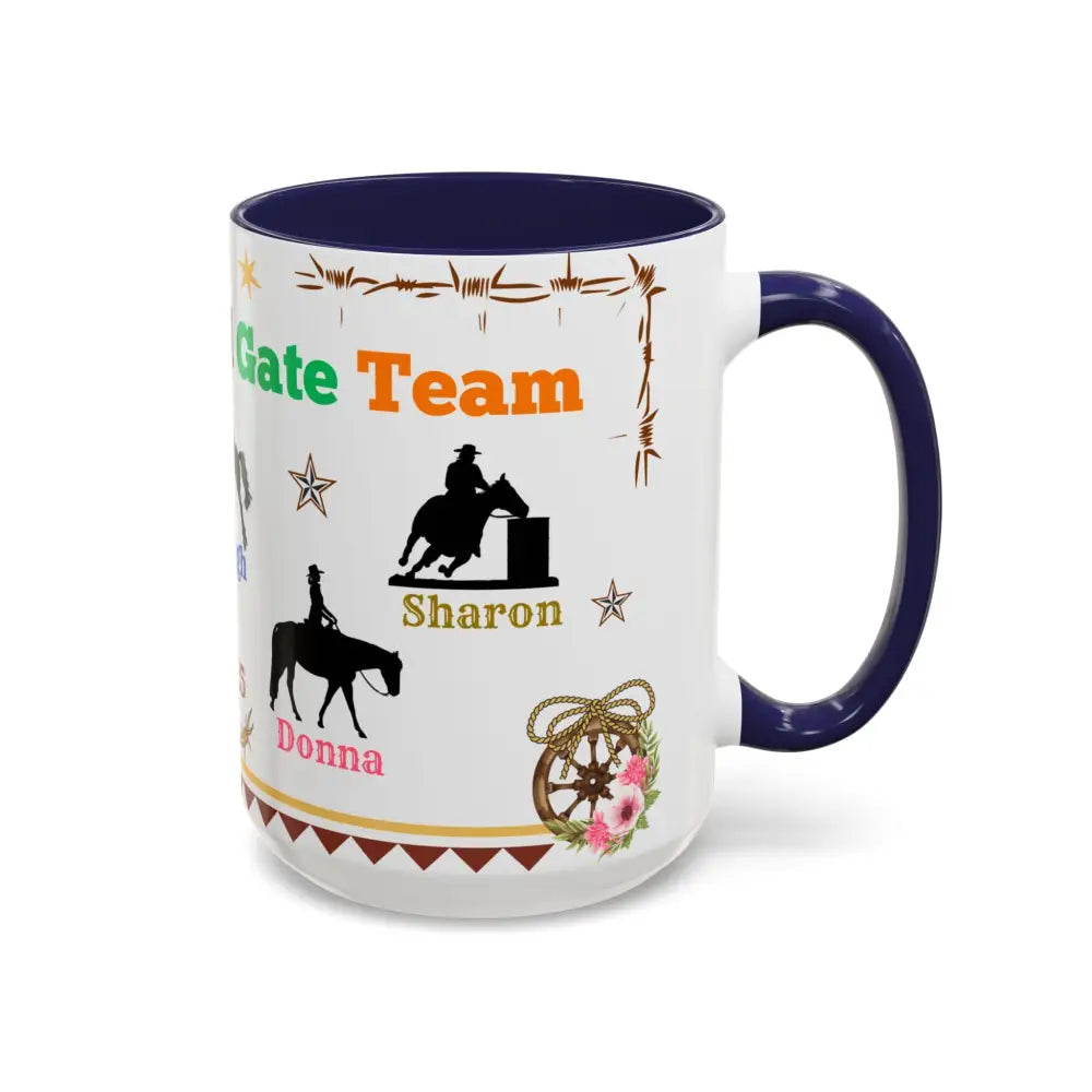Personalized Mama Tail Gate Team Mug Horse Lovers Mug Roping Barrel Racer Western Jumper English 15oz - Mug