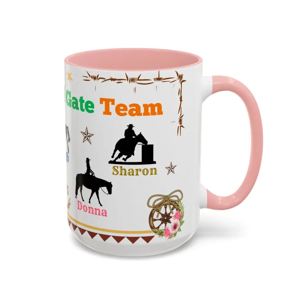 Personalized Mama Tail Gate Team Mug Horse Lovers Mug Roping Barrel Racer Western Jumper English 15oz - Mug