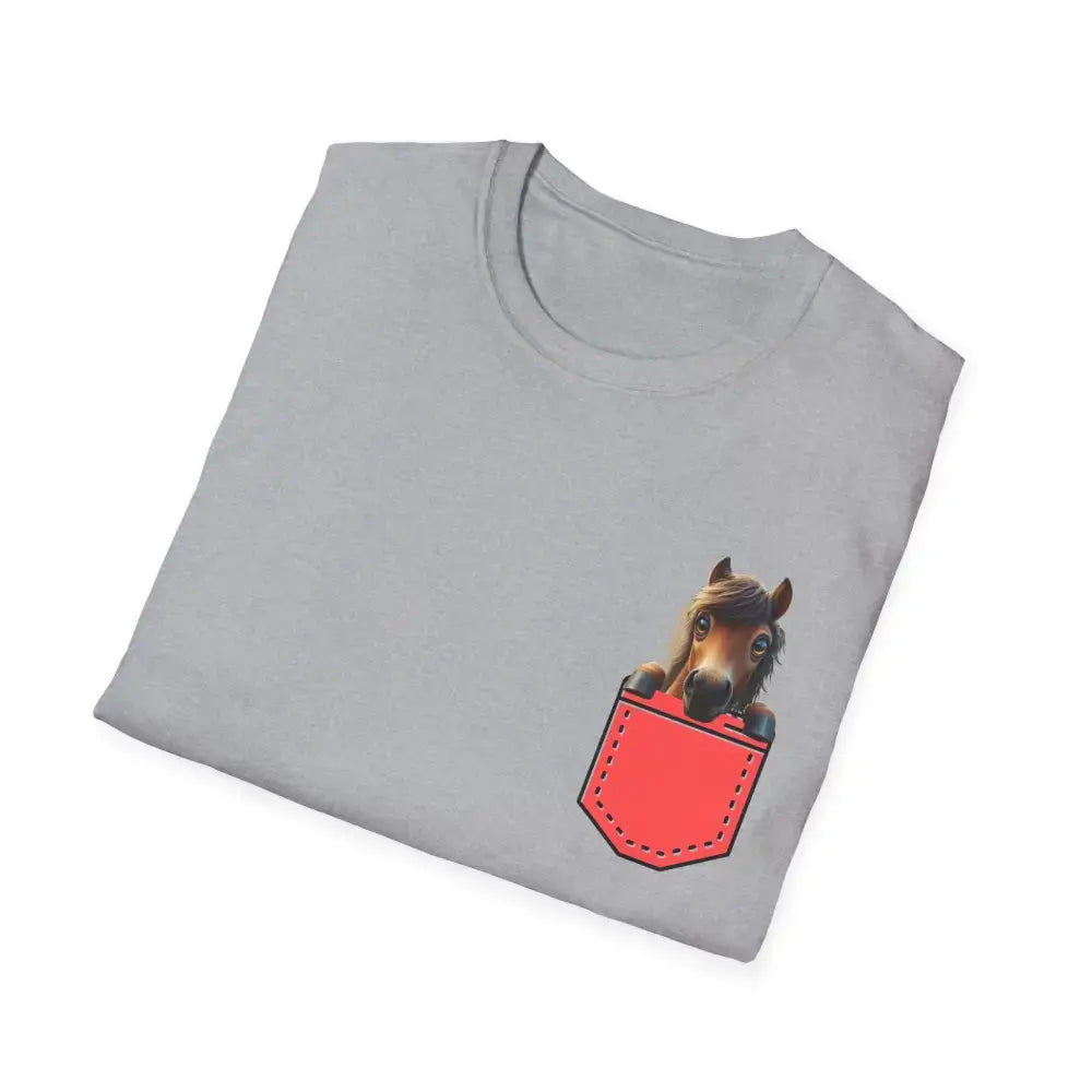 Pocket Horse T-Shirt - Fun Soft style Tee for Horse Lovers Farm Apparel - T-Shirt