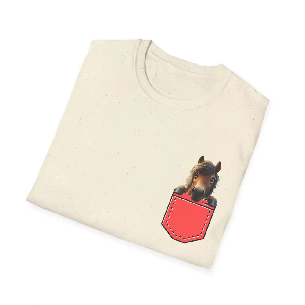 Pocket Horse T-Shirt - Fun Soft style Tee for Horse Lovers - T-Shirt