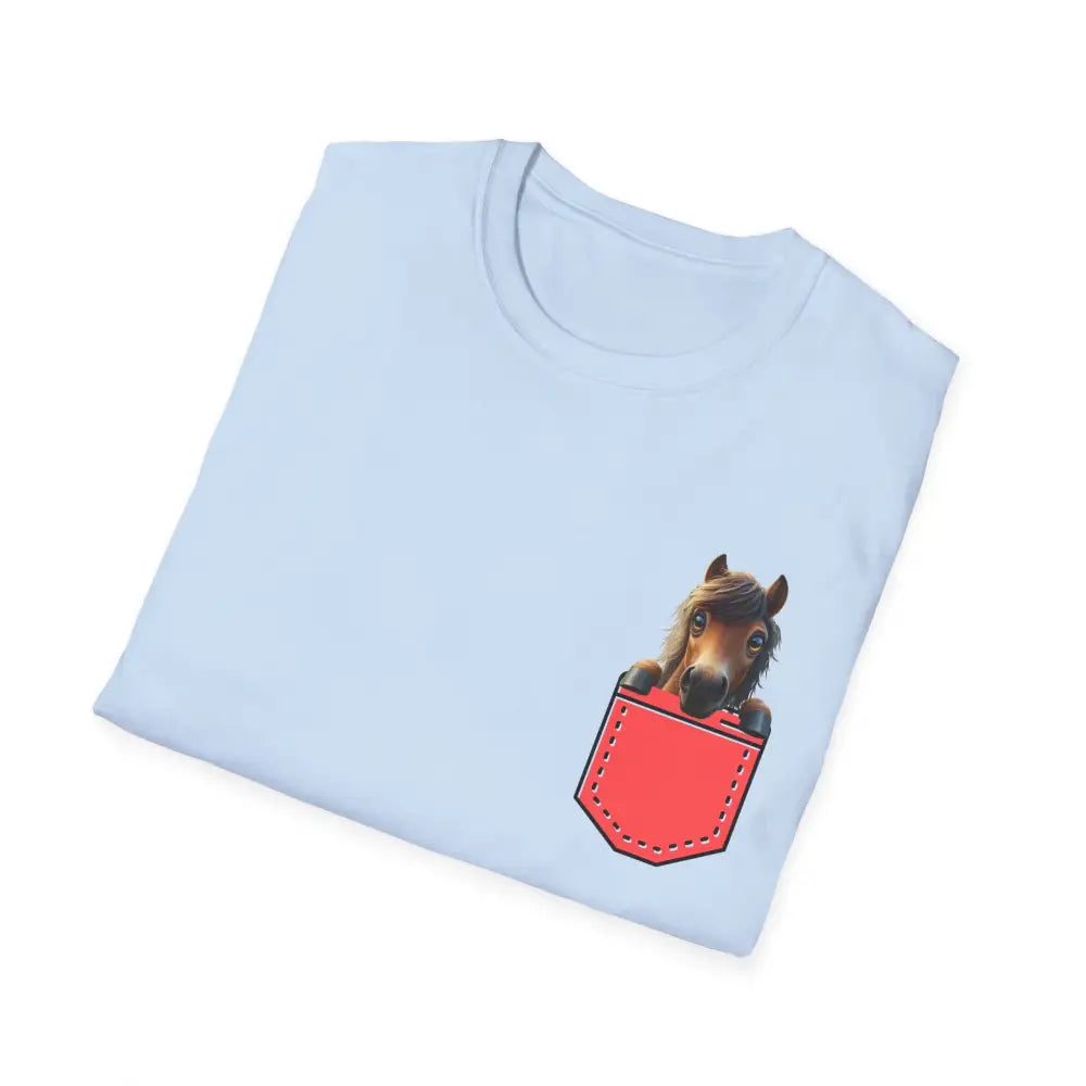 Pocket Horse T-Shirt - Fun Soft style Tee for Horse Lovers - T-Shirt
